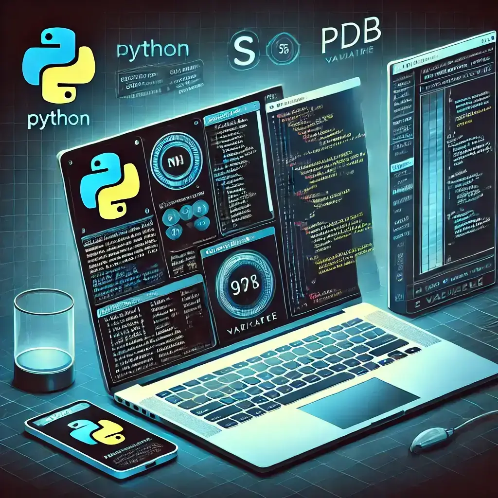 Python Debugging Like a Pro using pdb and PyCharm’s debugger, showing breakpoints, step execution, and variable inspection.